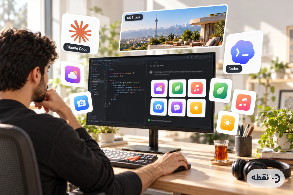 برنامه‌نویس که در Claude Code آیکون‌های اپ و تصویر اشتراک‌گذاری را ساخته است