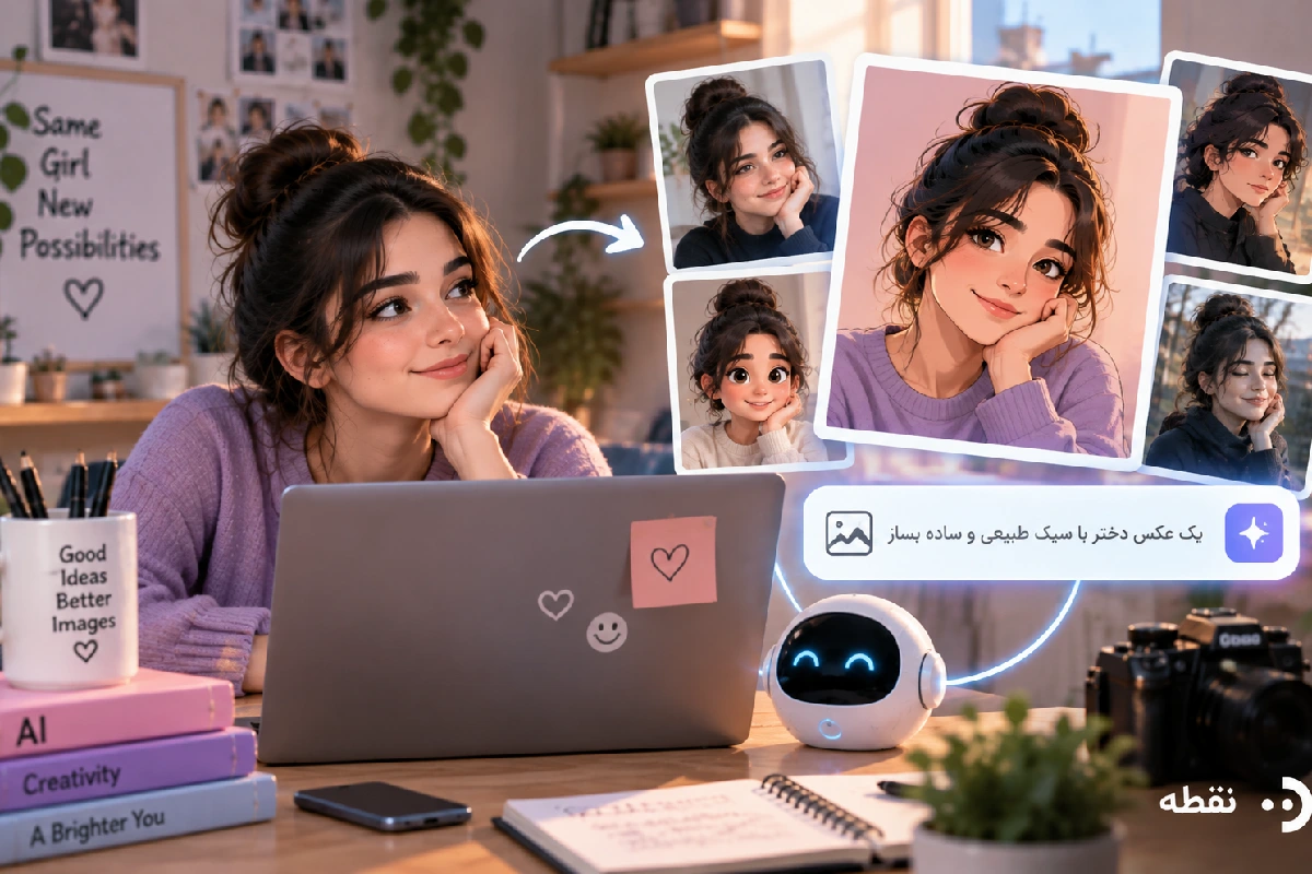 ساخت عکس دختر با هوش مصنوعی در نقطه