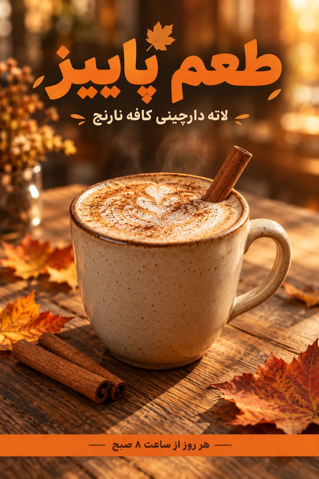 پرامپت پوستر: پوستر تبلیغاتی کافه ساخته‌شده با هوش مصنوعی در نقطه