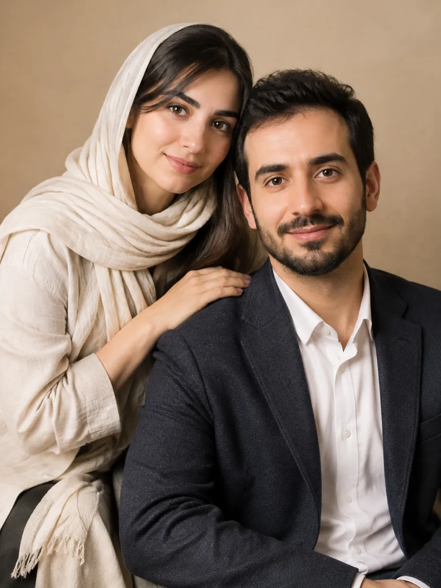 عکس آتلیه‌ای زوج
