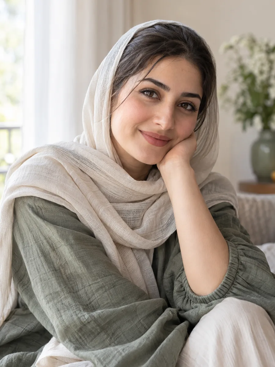 پرتره با رتوش طبیعی پوست و نور متعادل