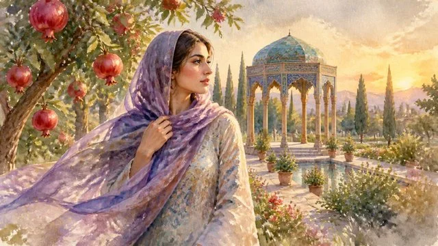 تصویر آبرنگی از یک صحنهٔ داستانی